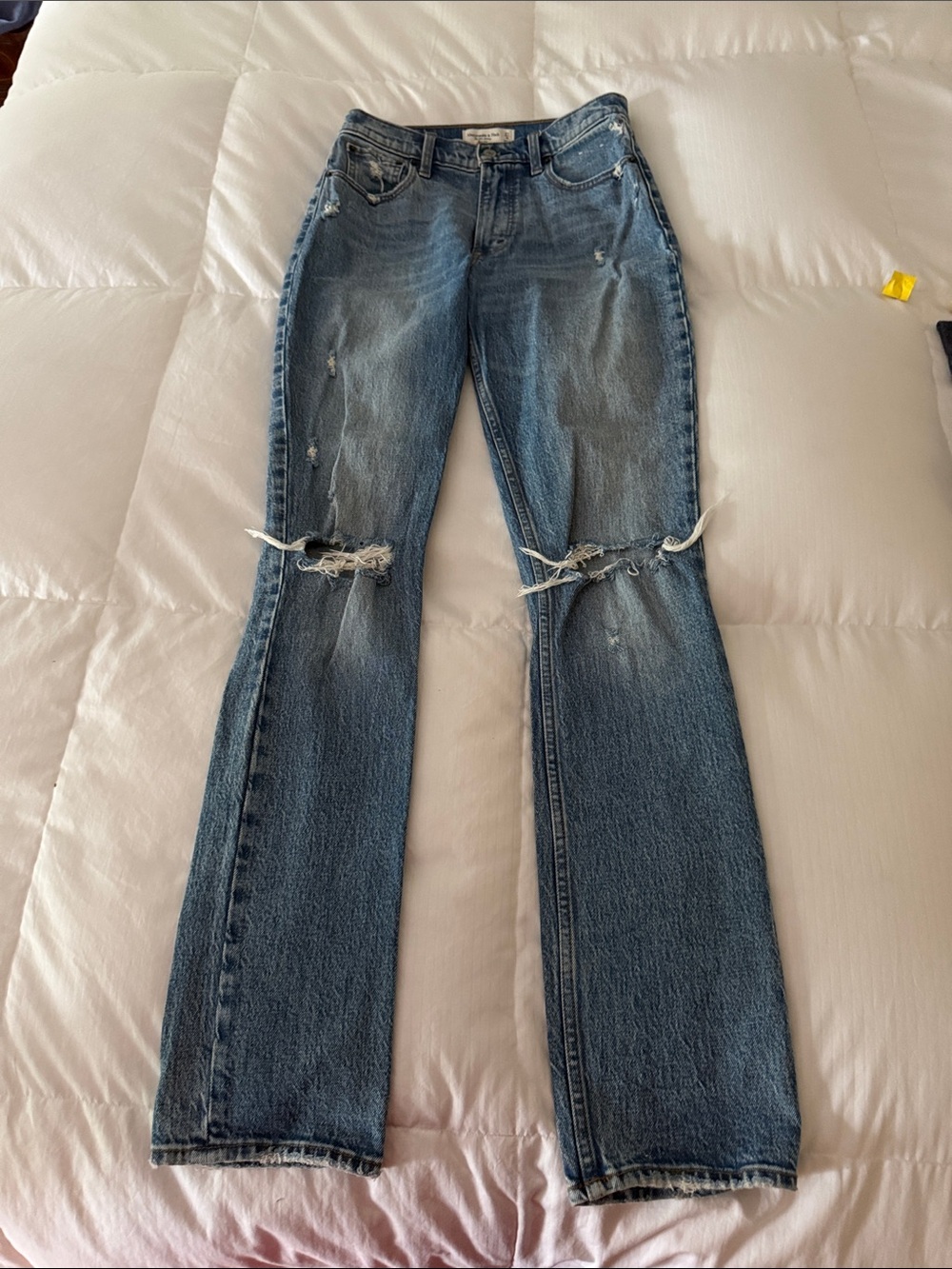 Abercrombie & Fitch Distressed Blue Flare Jeans